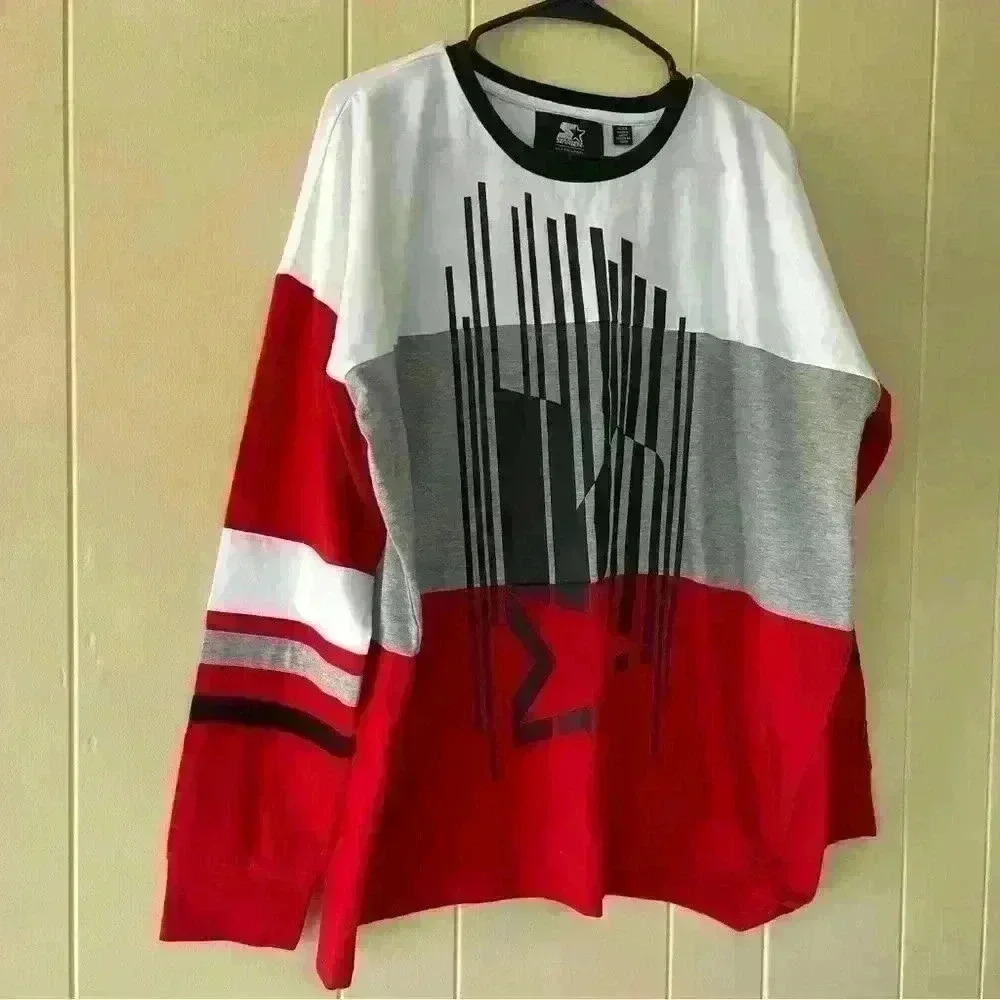 Starter Black Label Women's Oversized Long Sleeve Shirt Size XL Multicolor New - Picture 2 of 9